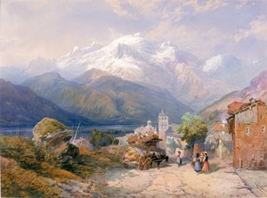 Bourg St Maurice, Savoy (vartaloväri ja akvarelli paperille)
